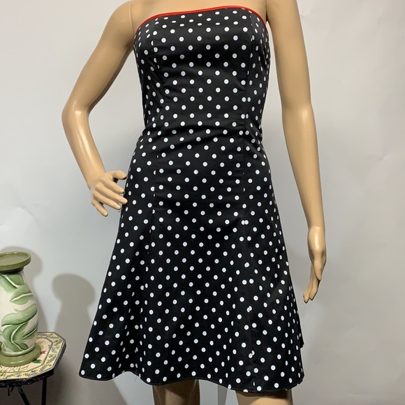 Jessica McClintock Strapless Polka Dot Dress - Picture 2 of 5